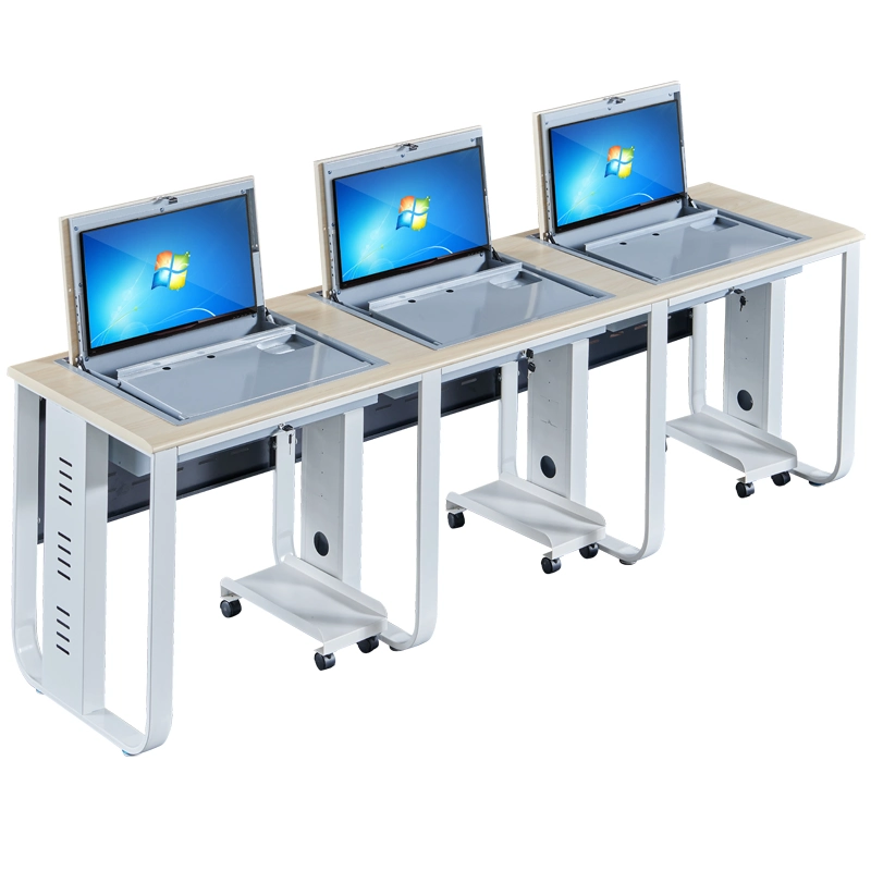 Fashion Computer Desk Suit for Multimedia Classroom Training Room Turn Over Table