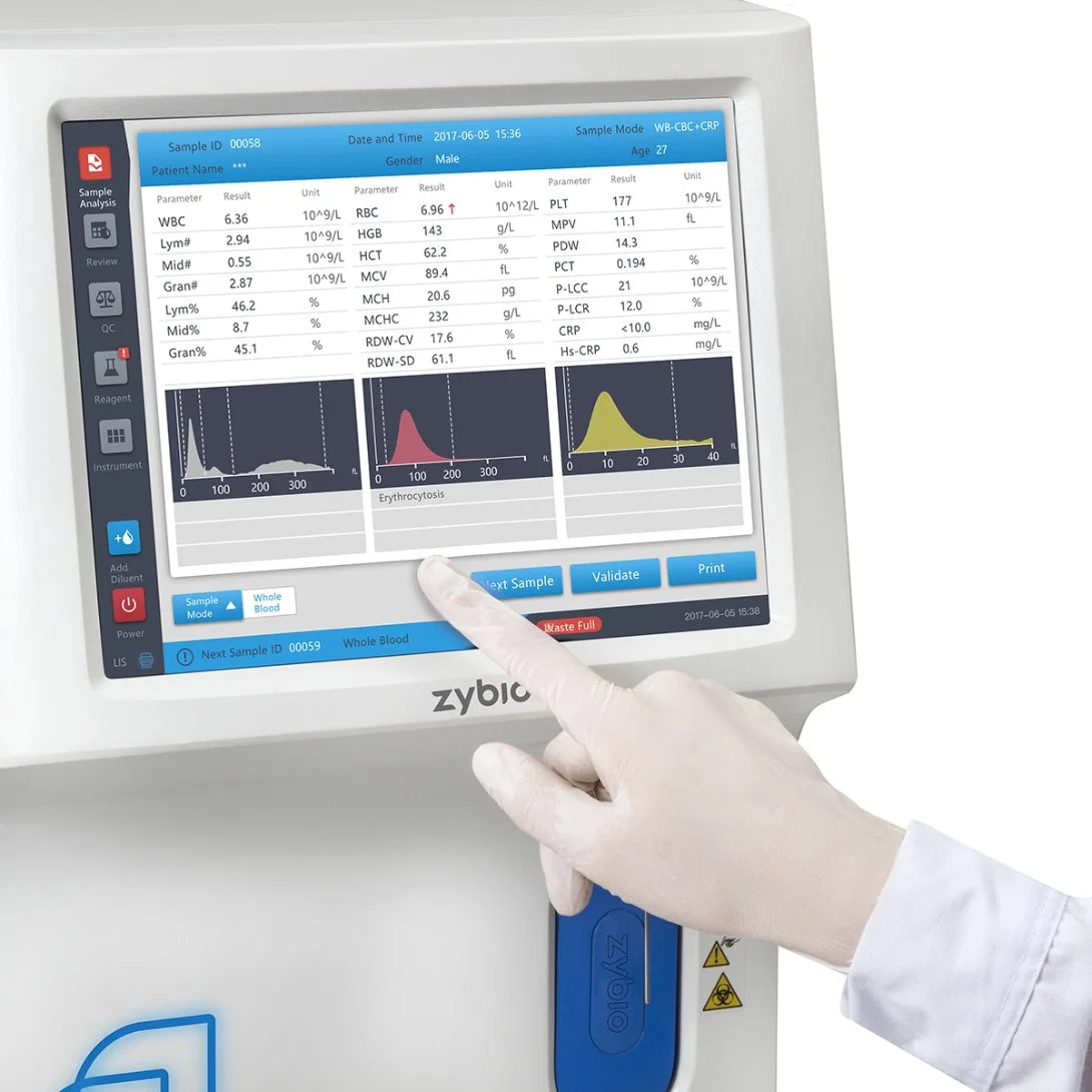 Zybio Z3 Hemograma completo Analisador de Hematologia laboratorial da máquina Máquina de teste de sangue para a África