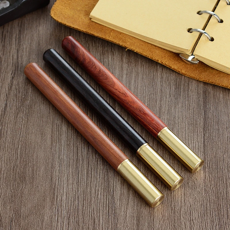 Sandalwood Business Gel Pen Advertising Gift Printing Logo Solid Wood Signing Pen Customized