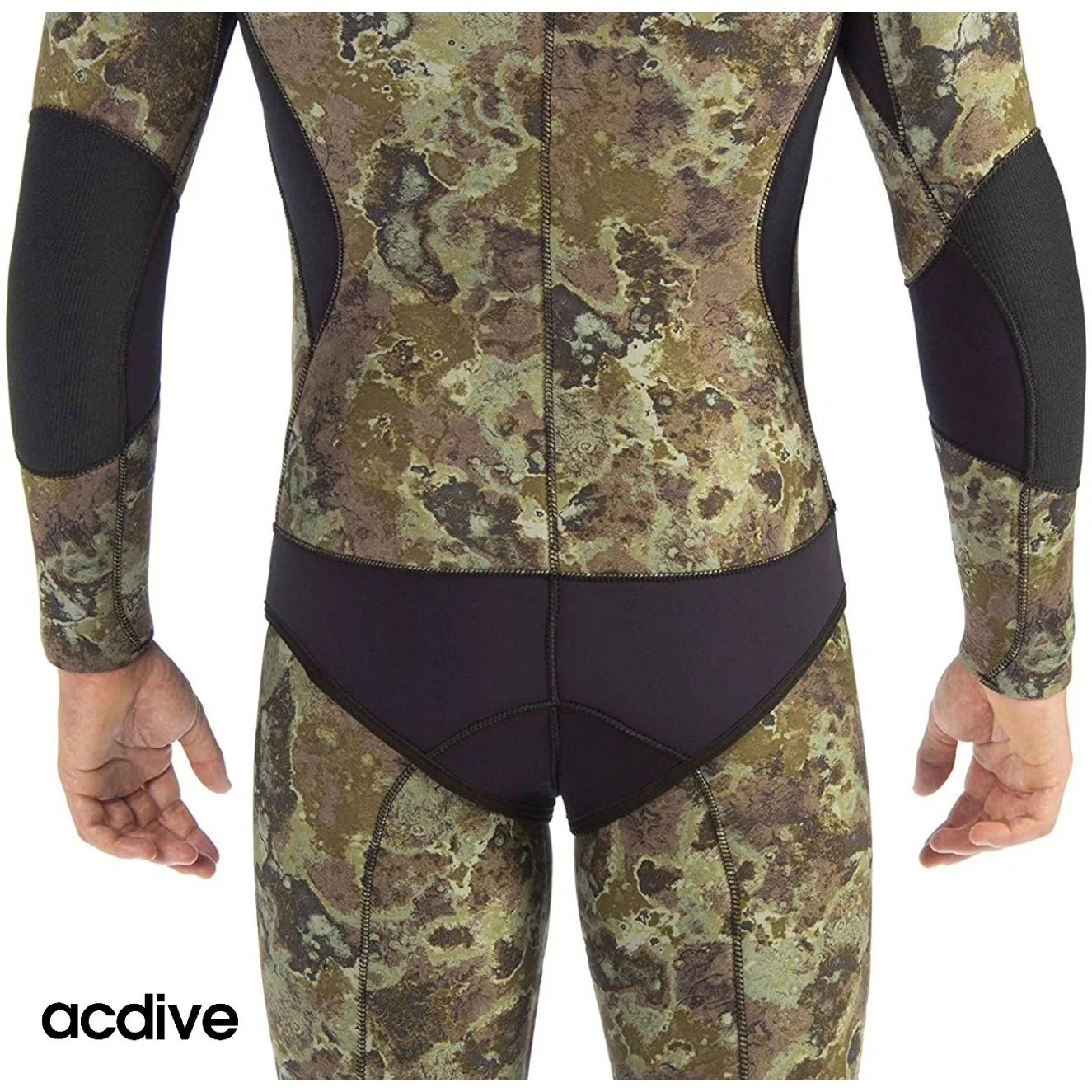 2. PCS 5mm Spearfinshing Camo Stretchy Neoprene Men Hooded Cr Open Cell Scuba Diving Wetsuit