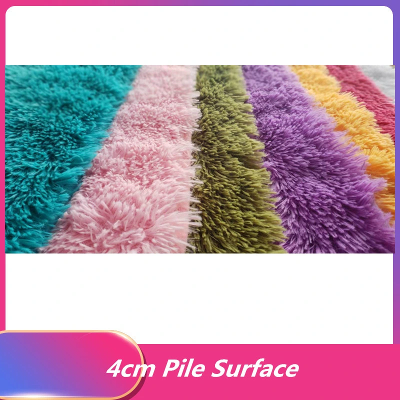 Polyester PV Plush Area Shaggy Rug Pad with Dotted or PVC Back Plush Blanket Carpet Rug