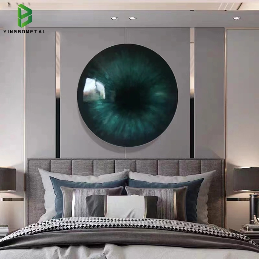 Dropshipping espejo pulido Círculo Acero inoxidable Escultura Hotel Home Ornament Decoración de pared