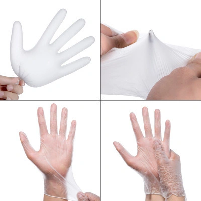 Factory Direct Wholesale/Supplier Custom Food Grade Household Cleaning Safety Gloves Disposable Transparent PVC Hand Gloves