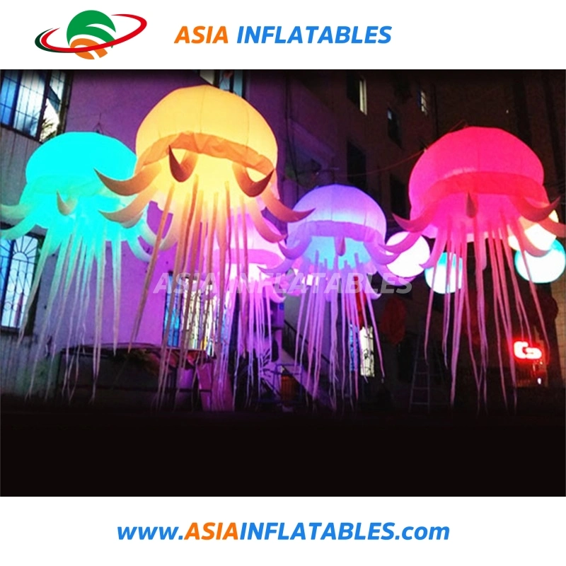 Гигантские надувные медузообразных баллон со светодиодной лампы в ночное время