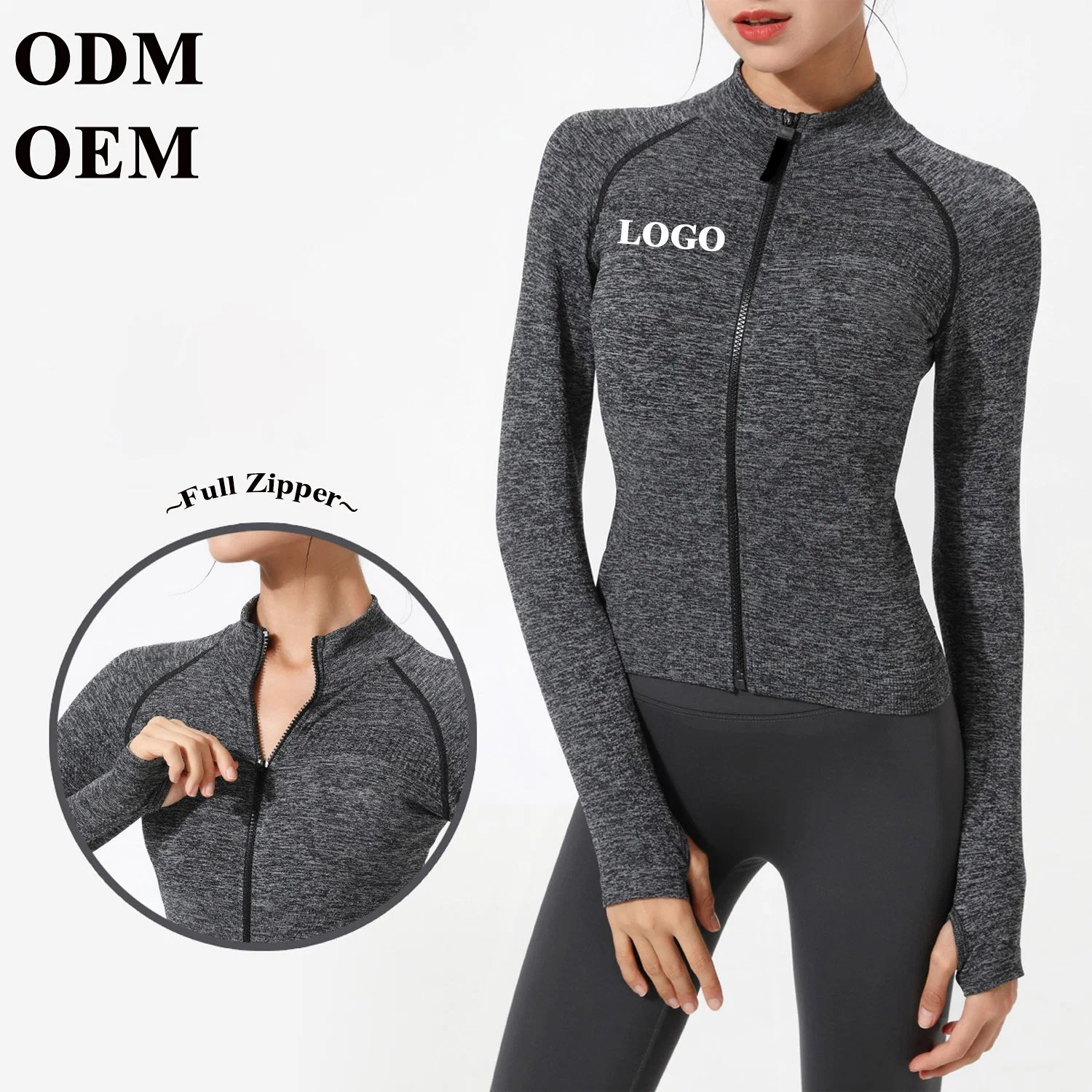 Warm Autumn Winter Fitness Shirts Zipper Fitness Top Women's Yoga Jacket High Elastic Gym Workout Running Wear