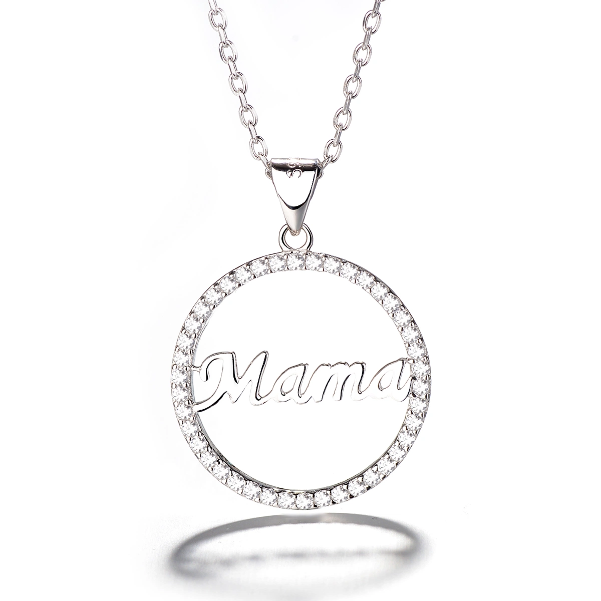 925 Sterling Silver Jewelry Round Shape Mama Pendant