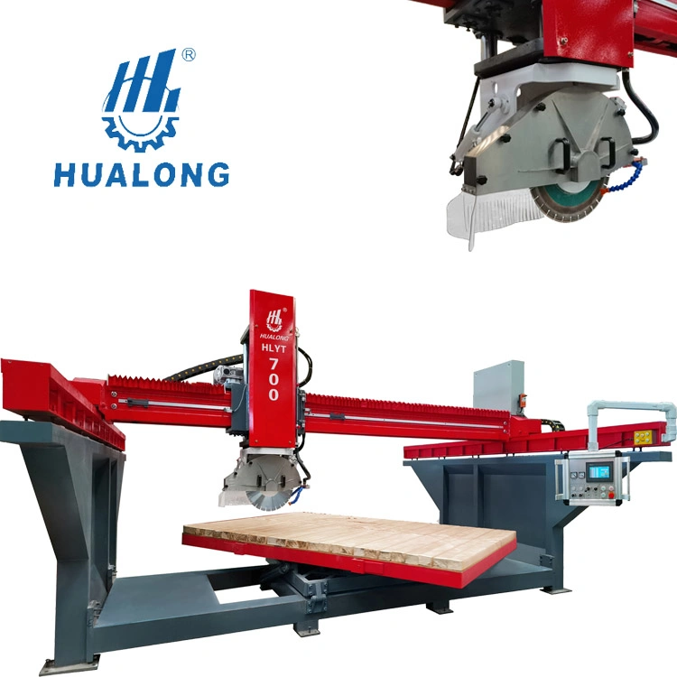 Hualong Infrared Stone Cutting Machine for Granite Marble Cutter PLC Stone Bridge Saw for Natural Artificial Stone Countertop Slab Cutting