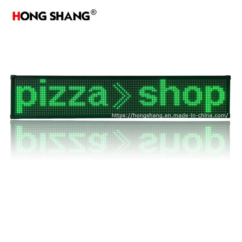 Promotional Advertising Billboard Price Single Green Module Semi-Outdoor LED Letter Scrolling Sign Shop Window Display Screen Board