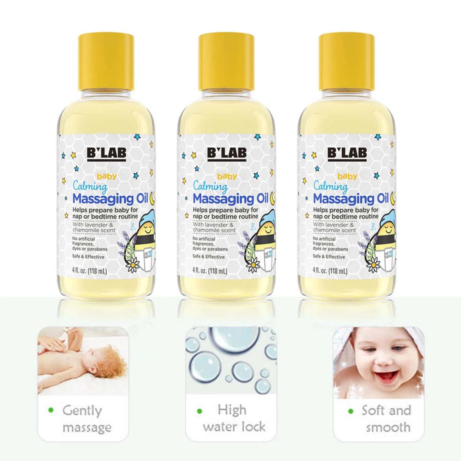 Baby Massage Oil with Lavender and Chamomile to Help Sleep