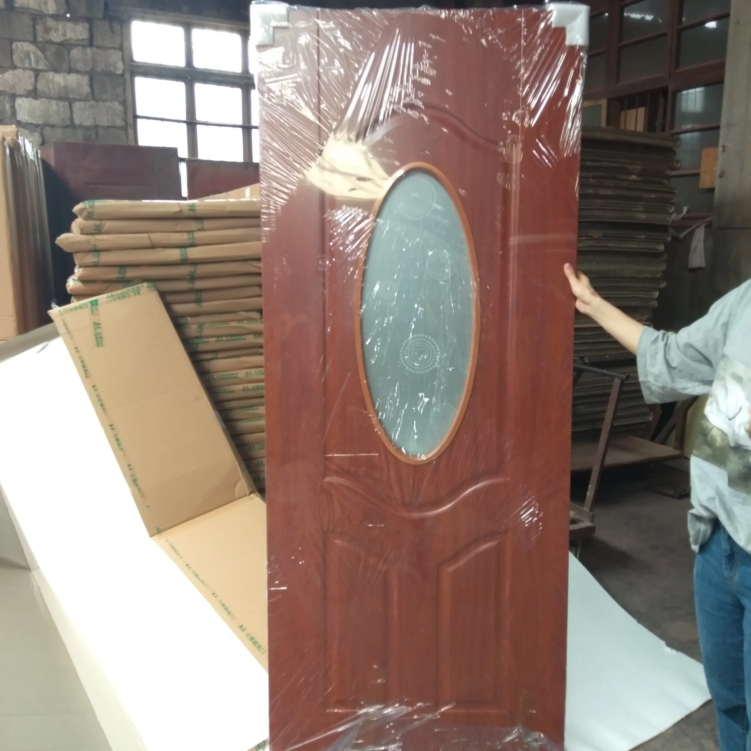 Innentüren aus Holz für Häuser Single Composite MDF HDF Designs Holz PVC-Panel Prehung Tür Moderne Innentüren