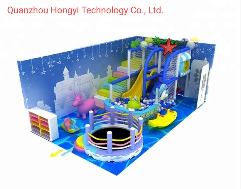 Ocean Theme Soft Foam Indoor Kids Soft Playground Equipment Children Mini Trampolin Park