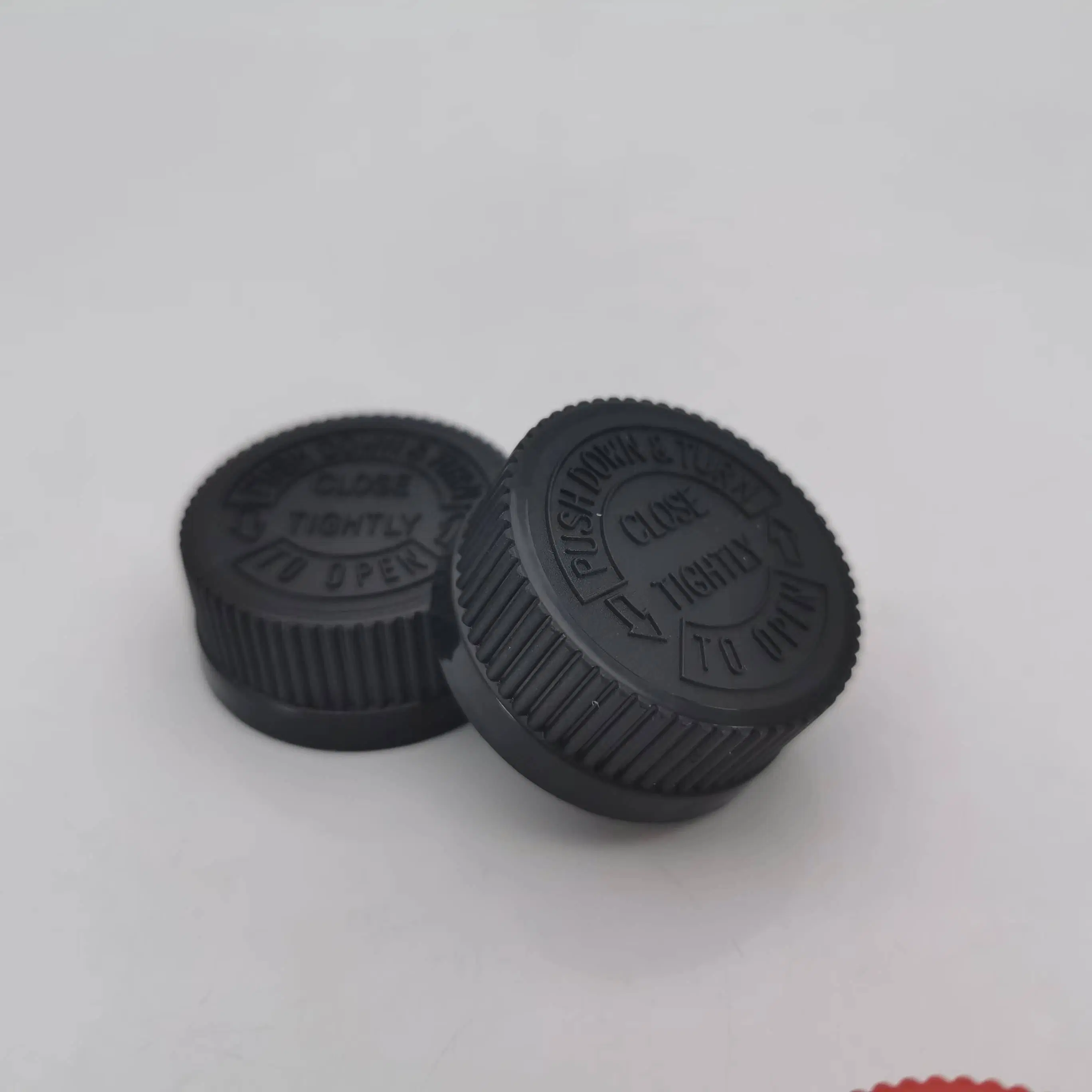 32mm Child Resistant Cap Ribbed Side Double Wall Plastic Cap