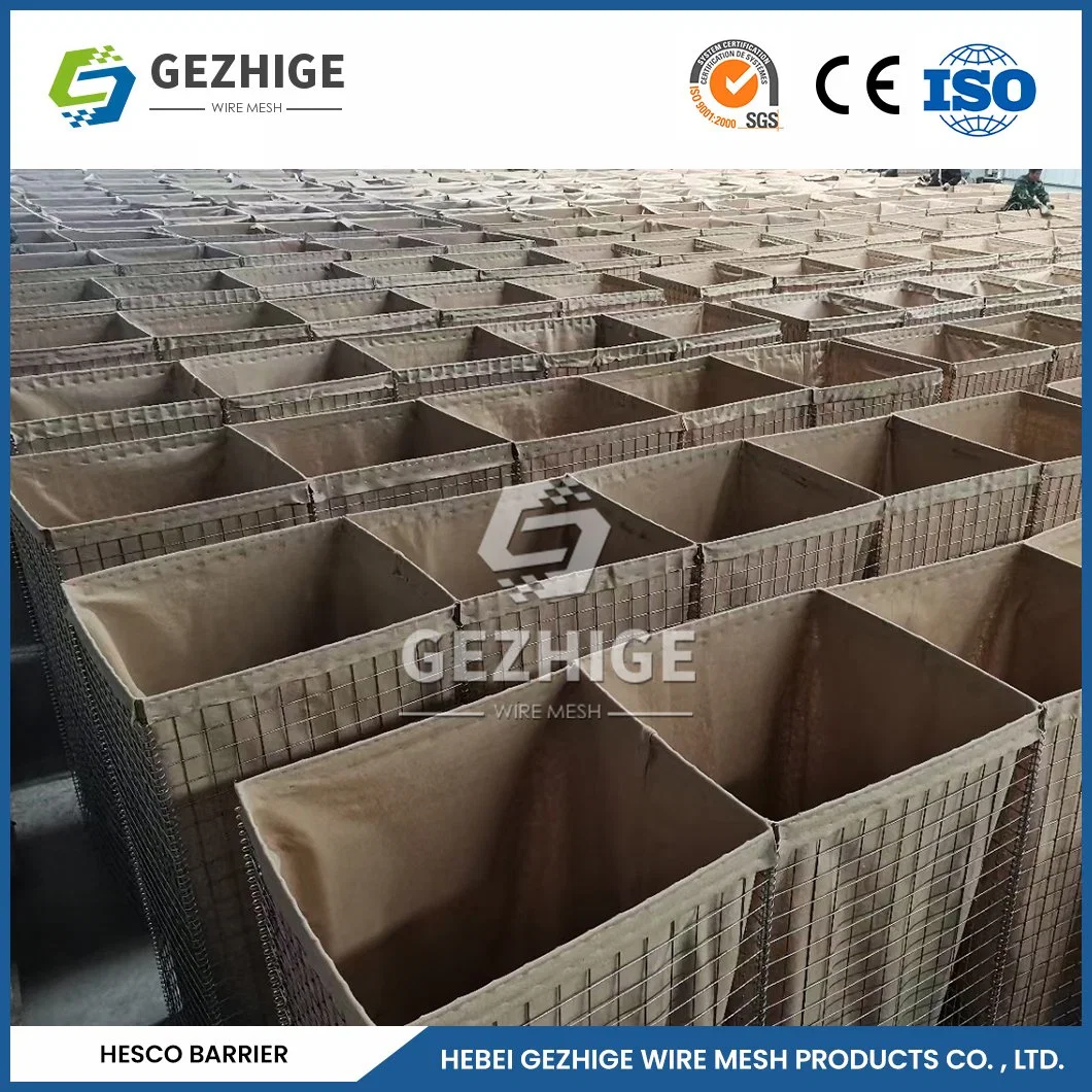 Gezhige gabion BricoDepot Suppliers 40cm*80cm o ancho personalizado PP Decorativo Bolsa de gabion China fácil instalación Barrera a prueba de explosiones