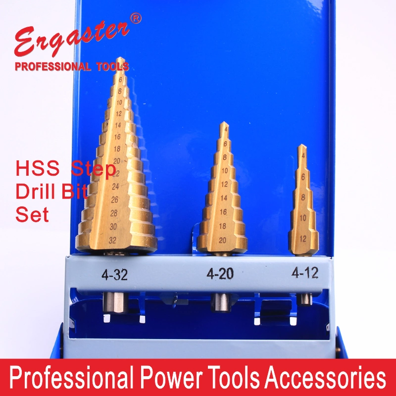 HSS Titanium Coted Cone Metal Step Drill Bits Set