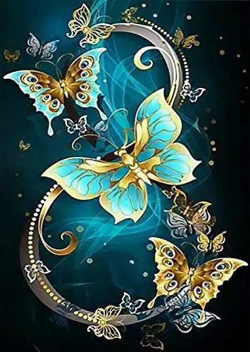 Diamond Embroidery Painting Kit DIY 5D Butterfly Diamond Crystal Rhinestone Art Crafts