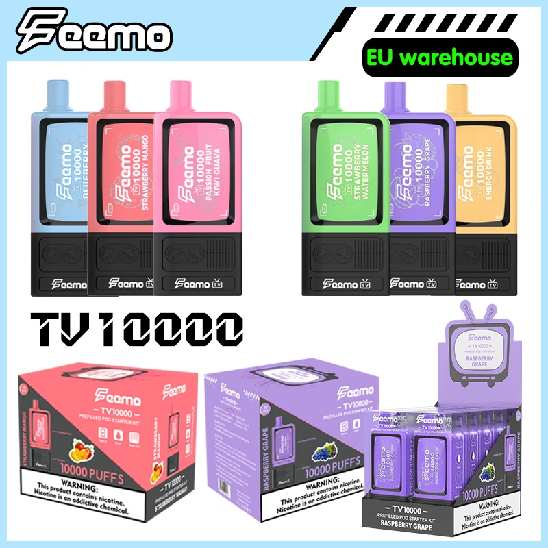 EU Hot Seller Feemo TV Disposable E Cigarette 20ml 10000 Puffs Pod with 5% Nic E-Juice