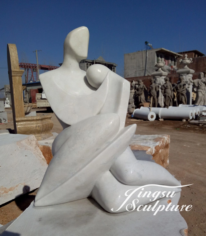 Hand Carved Polishing White Color Modern Statue Abstract Marble Sculpture for Garden