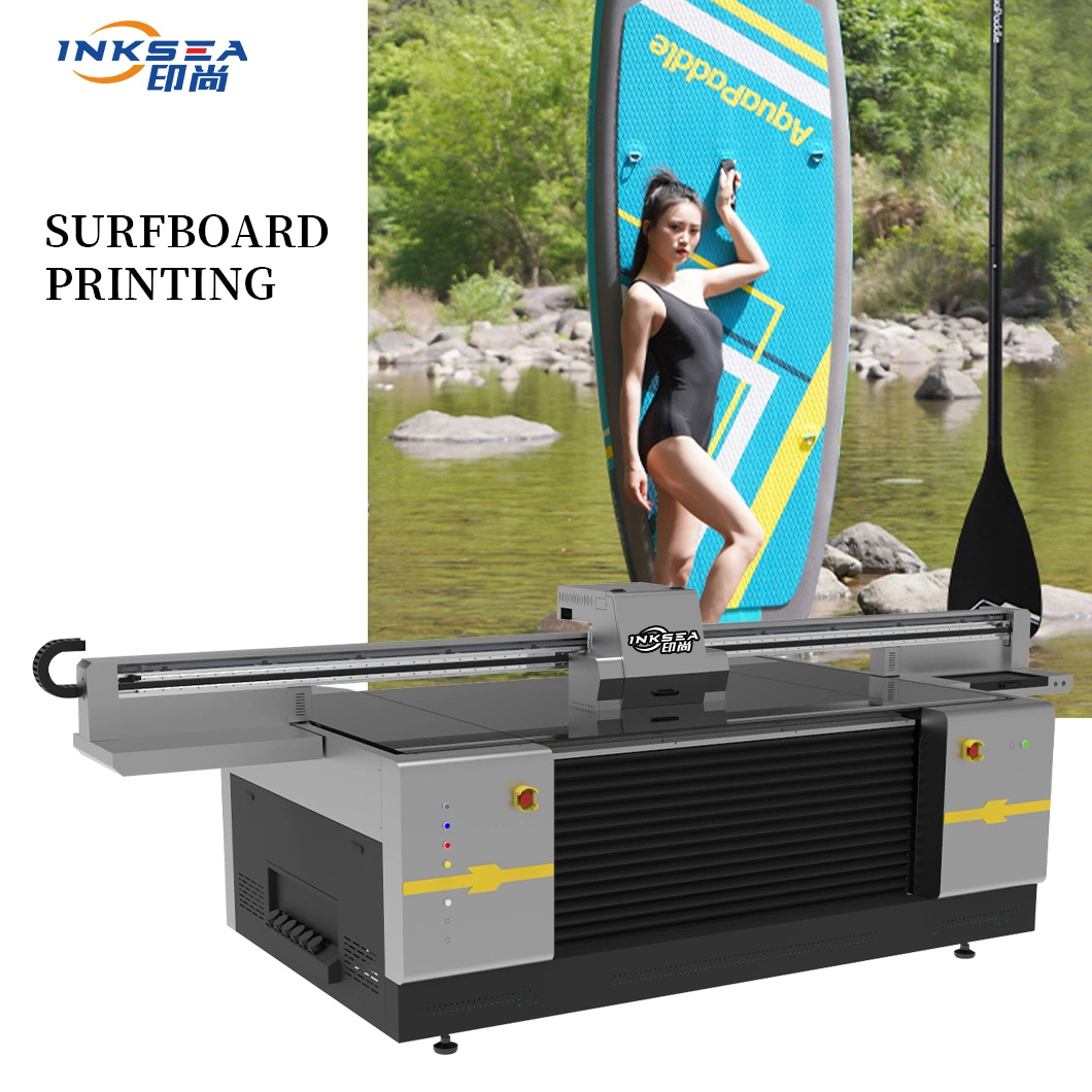 Impressora de grande formato impressora a jato de tinta digital de 2,5 m com Ricoh G5 G5I cabeça para madeira e vidro acrílico Flatbed UV Impressoras impressora de base solvente