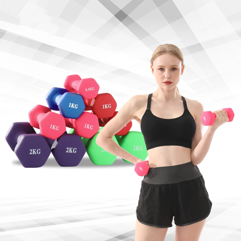 Factory Supplied High quality/High cost performance  Anti-Roll, Hex Shape Dumbbell Variously Colored Dumbbel