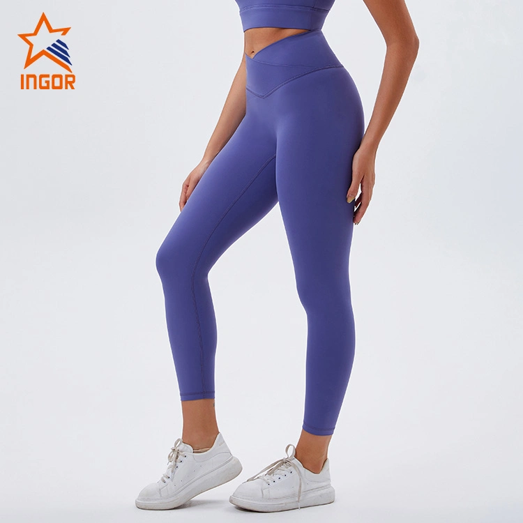 Ingor Sportswear Gym Apparel Hersteller Recycelte Yoga Leggings Custom Logo Damen Trainingsbekleidung Aktive Bekleidung Sport Fitness Frauen Yoga Bekleidung Verschleiß