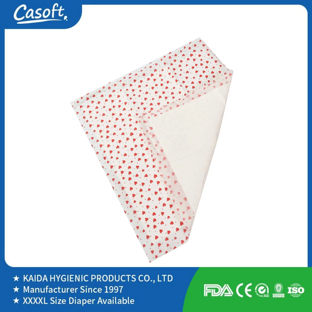 Casoft Disposable Underpads Disposable Bed Pads for Incontinence Adults/ Puppy/Babies