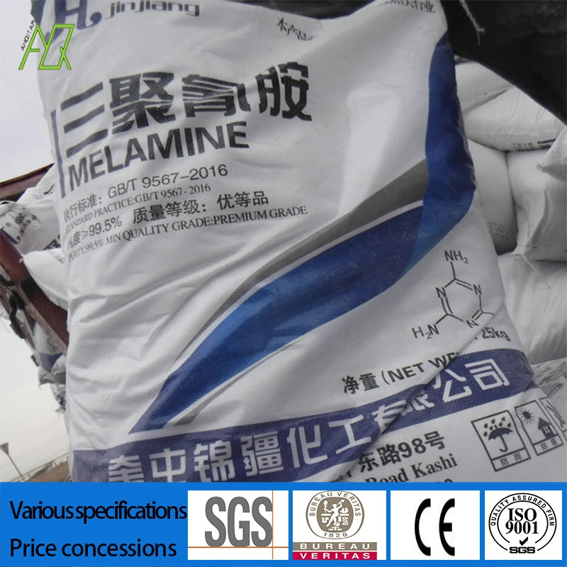 China el 99,5% Mín melamina de alta pureza/Tripolycyanamide/Cyanurate/Mf fábrica Proveedor Nº CAS 108-78-1 para el revestimiento de placa de MDF, con buen precio.