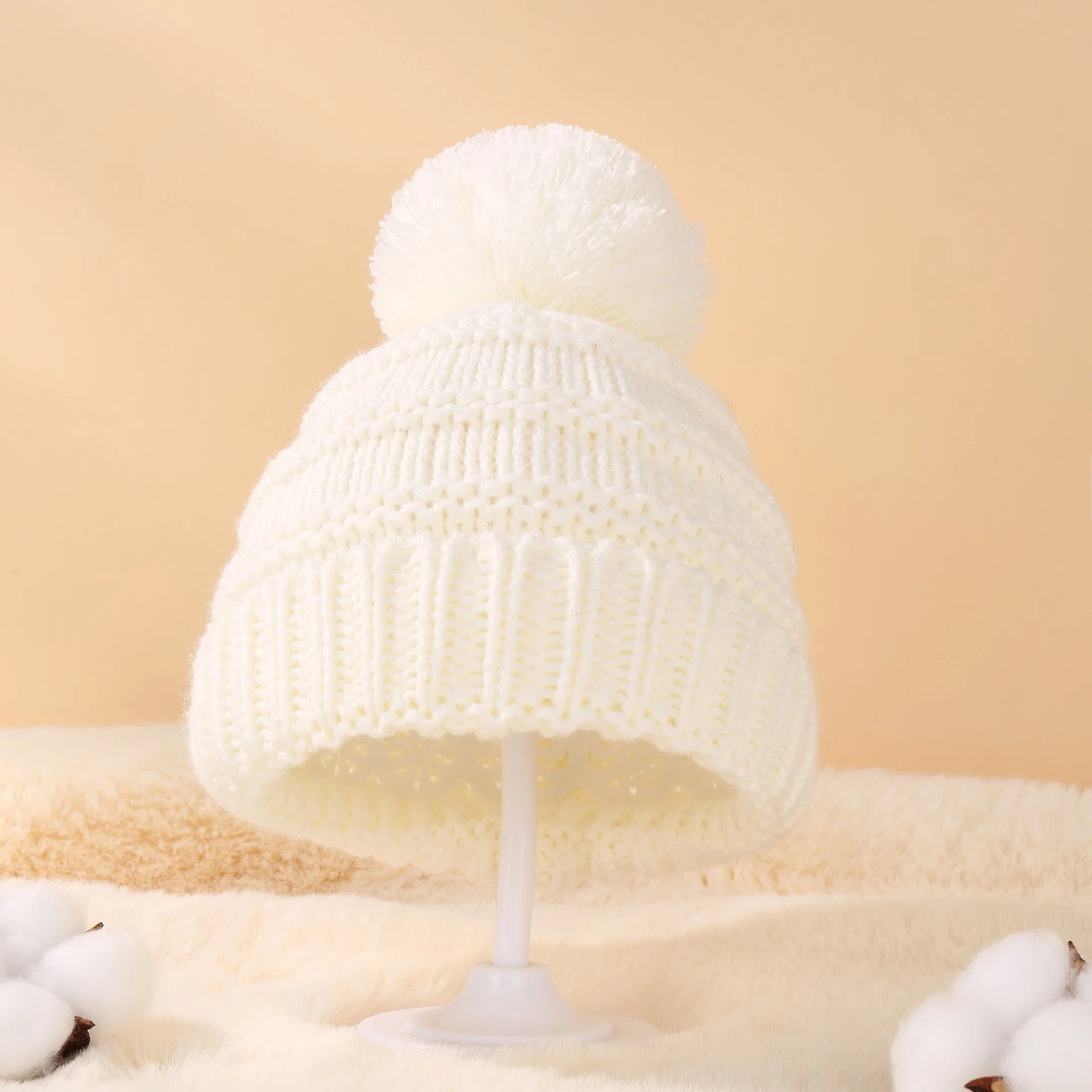 Kundenspezifisches hochwertiges neues Baby Kinder POM POM Baby Ohr für Mädchen Wolle Winter Hüte Strickmütze