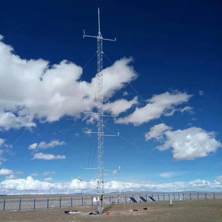 Torre de Telecomunicaciones Guyed 3 Pierna de tubo de acero galvanizado Lattice Bts Inalámbrica de 4G GSM de la señal de antena de TV de la torre Guyed Comunicación