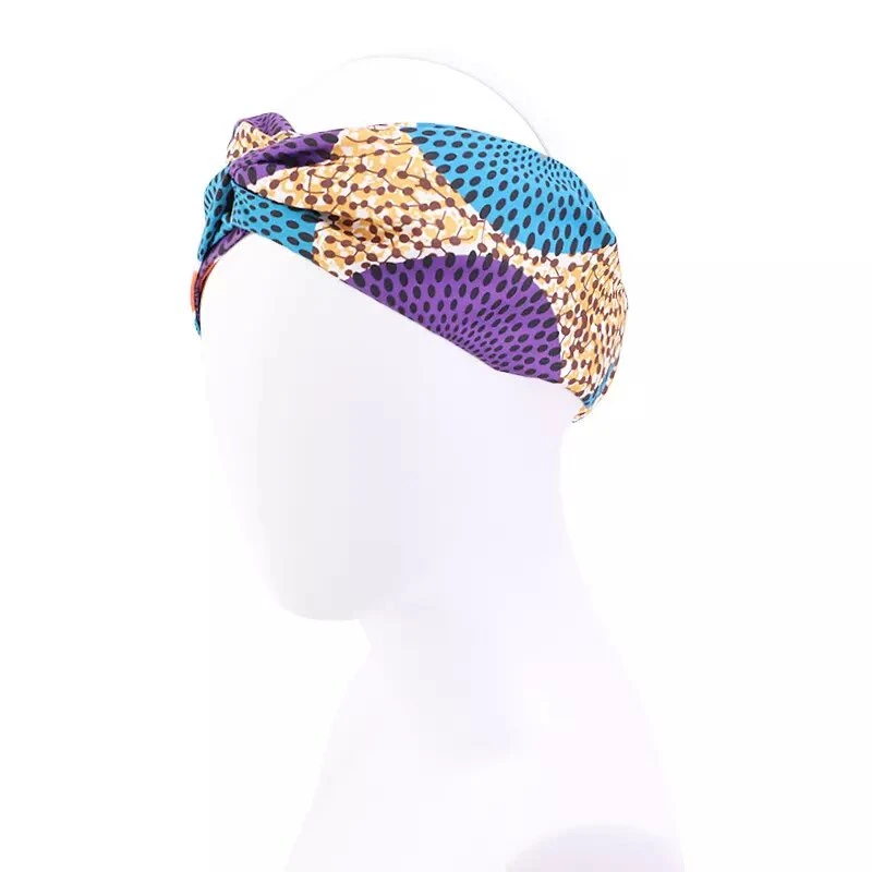 Hot Selling New Ethnic Wind Elastic Hairband Geometric Pattern Print Anti-Stress Sweat Absorbing Women's Headband