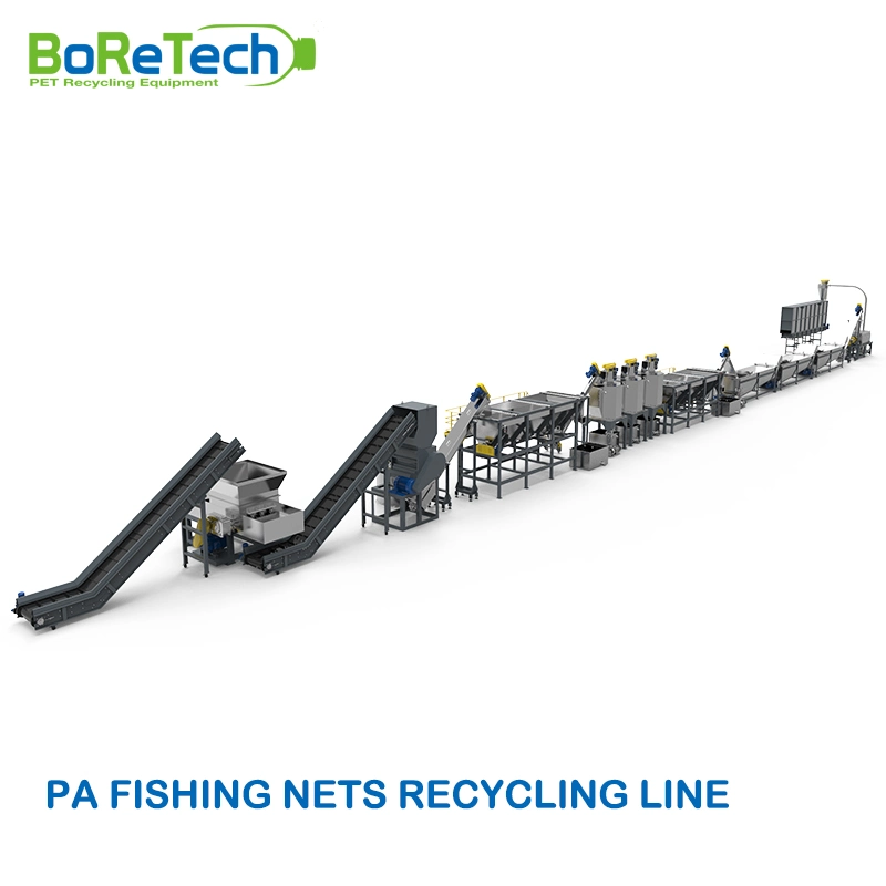 Full Auto Rigid and Flexible Plastics (PA Fishing Nets) Recycling Crushing Line