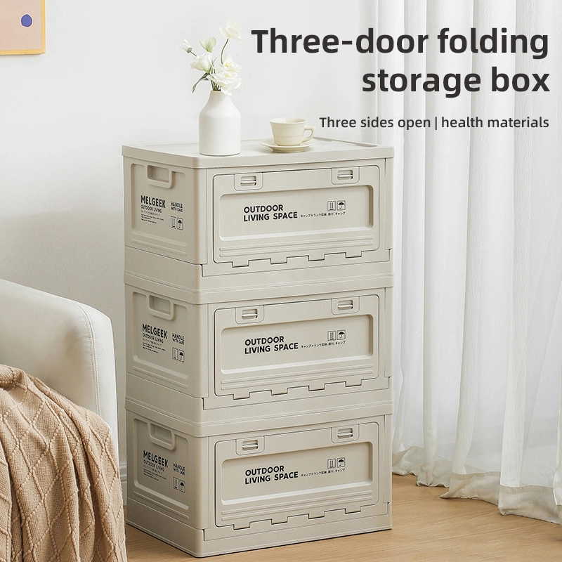 Japanese Folding Three-Door Household Plastic Storage Box Car Sorting Thickened Storage Cabinet