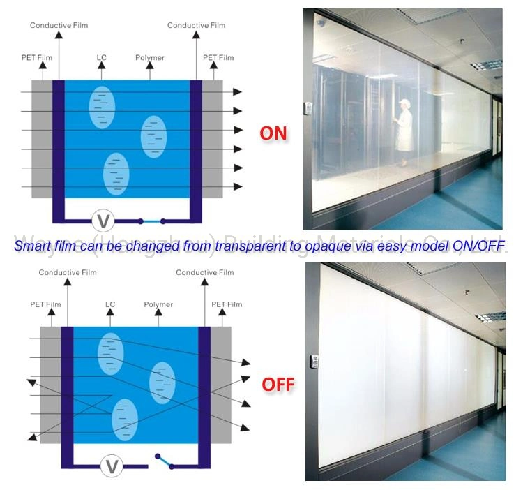 Pdlc Switchable Smart Insulated Glass for Window and Curtain Wall Facade with CE Approved