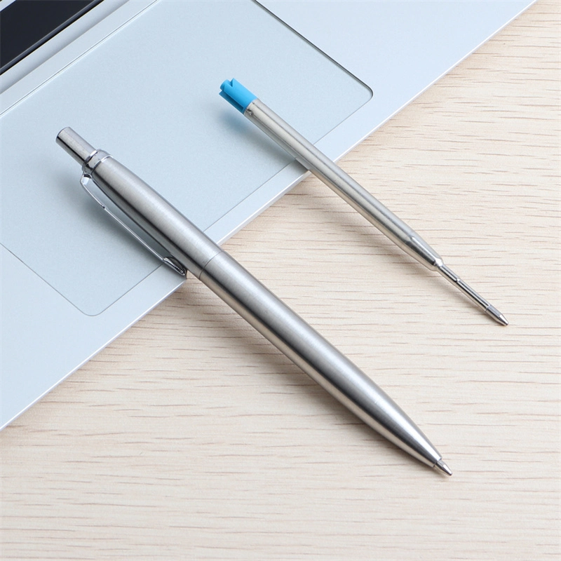 Metal Press Style Ball Pens for School Office Writing Point 0.7mm Ink