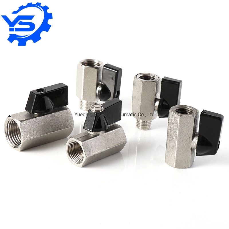 Stainless Steel Double External Teeth Mini SS304 Female Male Threaded Ball Valve, Mini Ball Valve 1/8 Inch Fnpt Thread