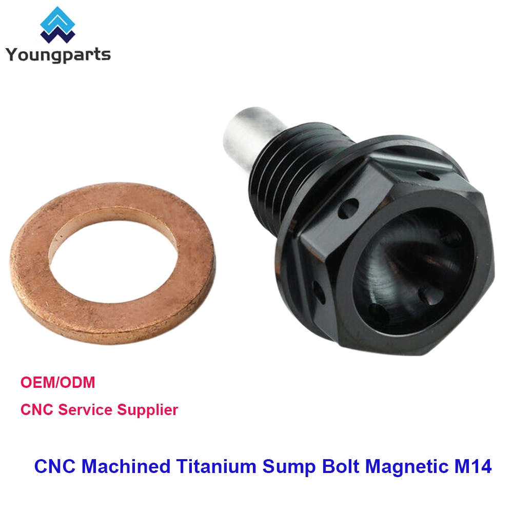 Rüsten Sie das Ölsystem Ihres Motors mit magnetischem M14 Titansumpf auf Schraube - CNC bearbeitet