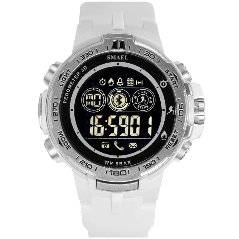 Khaki Bluetooth Sports Electronic Watch Men's Outdoor Step Counter Digital Watch Waterproof 50m