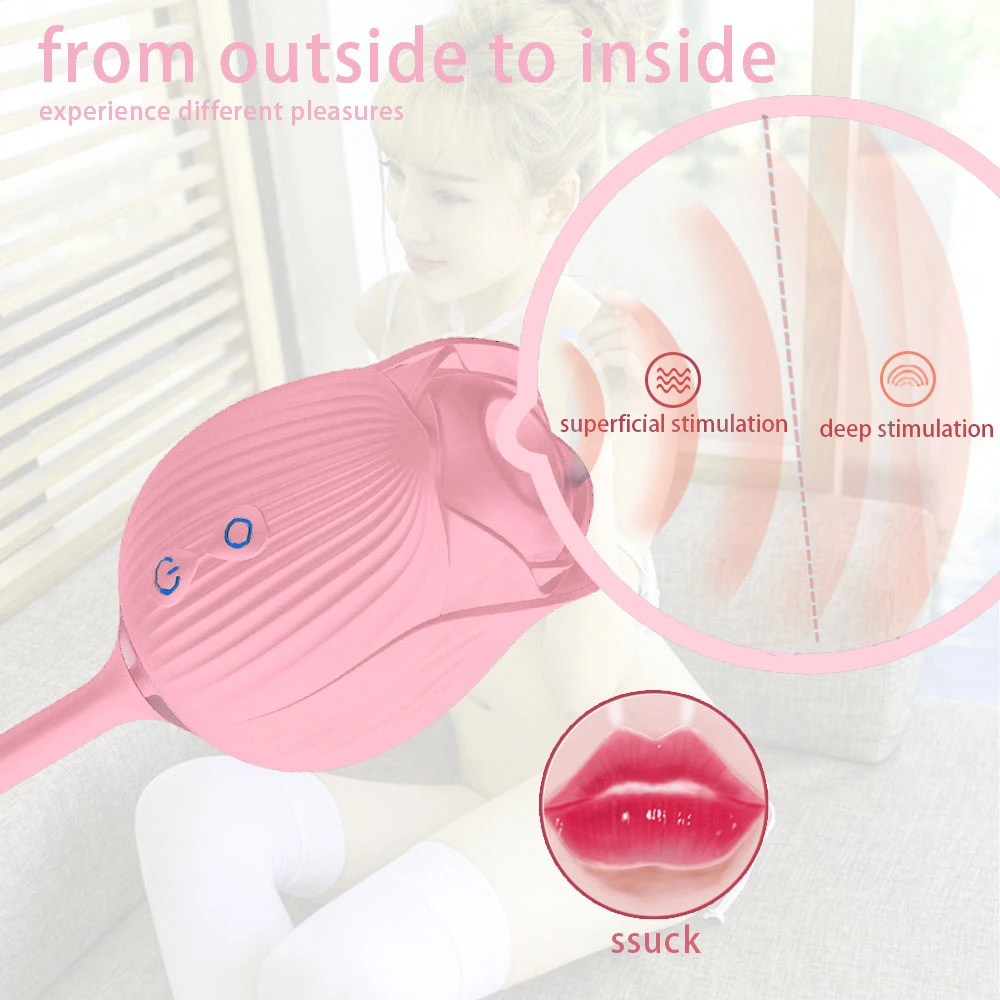 Generation 4 Wholesale/Supplier Rose Toy Sucking Clit Pink Rose Clitoris Sucking Vibrator Rose