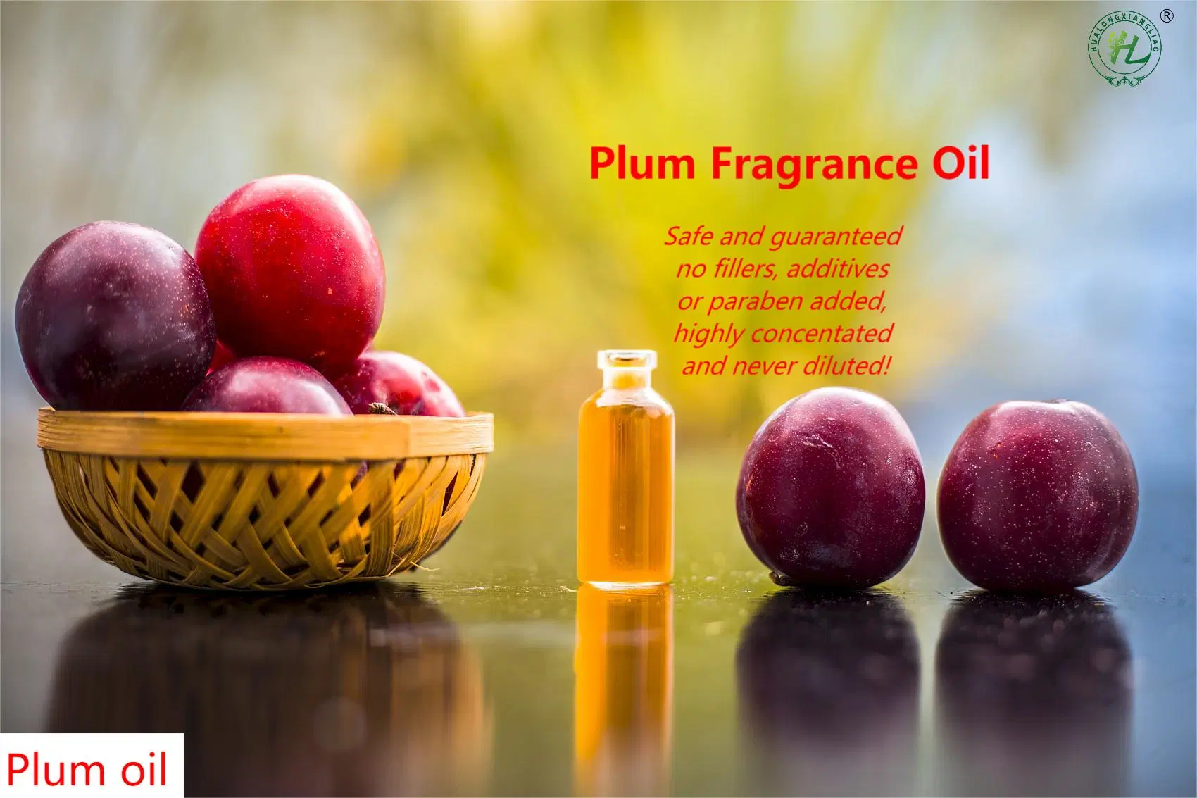 Hl- Natural Perfume Fragrance Oils Manufacturer, Bulk Highly Concentrated Plum Fragrance Oil for Soap Making