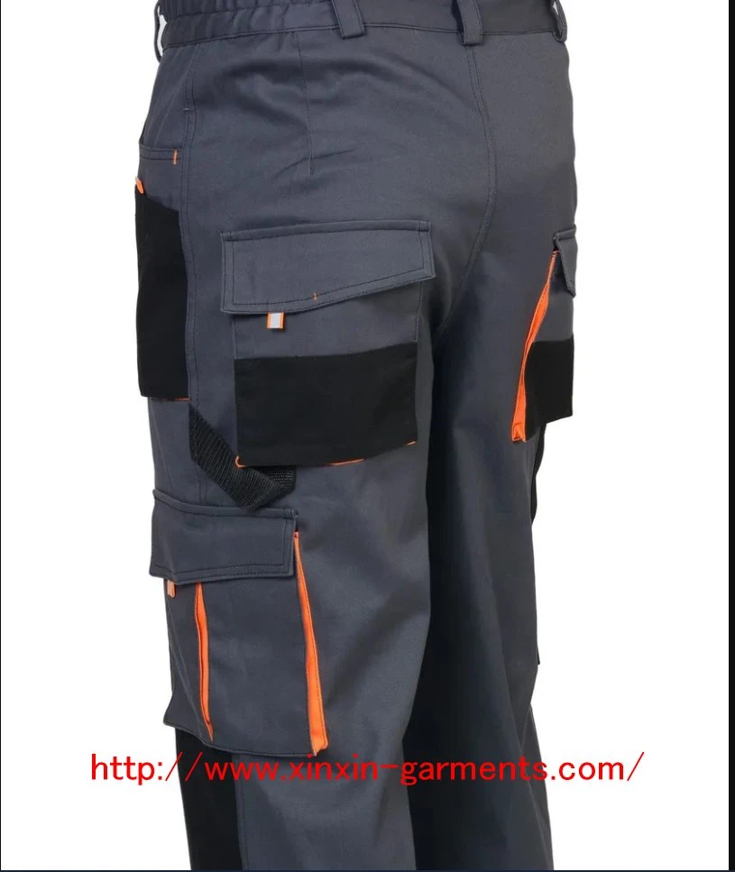 Casual hombres de trabajo al aire libre pantalones de moda, pantalones de algodón, pantalones cortos, pantalones Casual, pantalones de carga, Pantalones personalizados para hombre con reflector elástico (W2319)