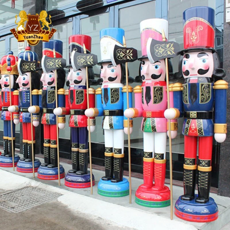 Original Factory Direct Supply Customized Size Resin Fiberglass Nutcracker Soldiers for Christmas Decoration