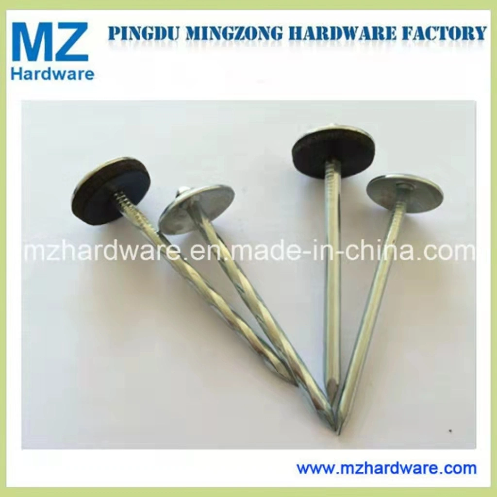 Smooth Twisted Screw Shank Umbrella Head Roofing Nail