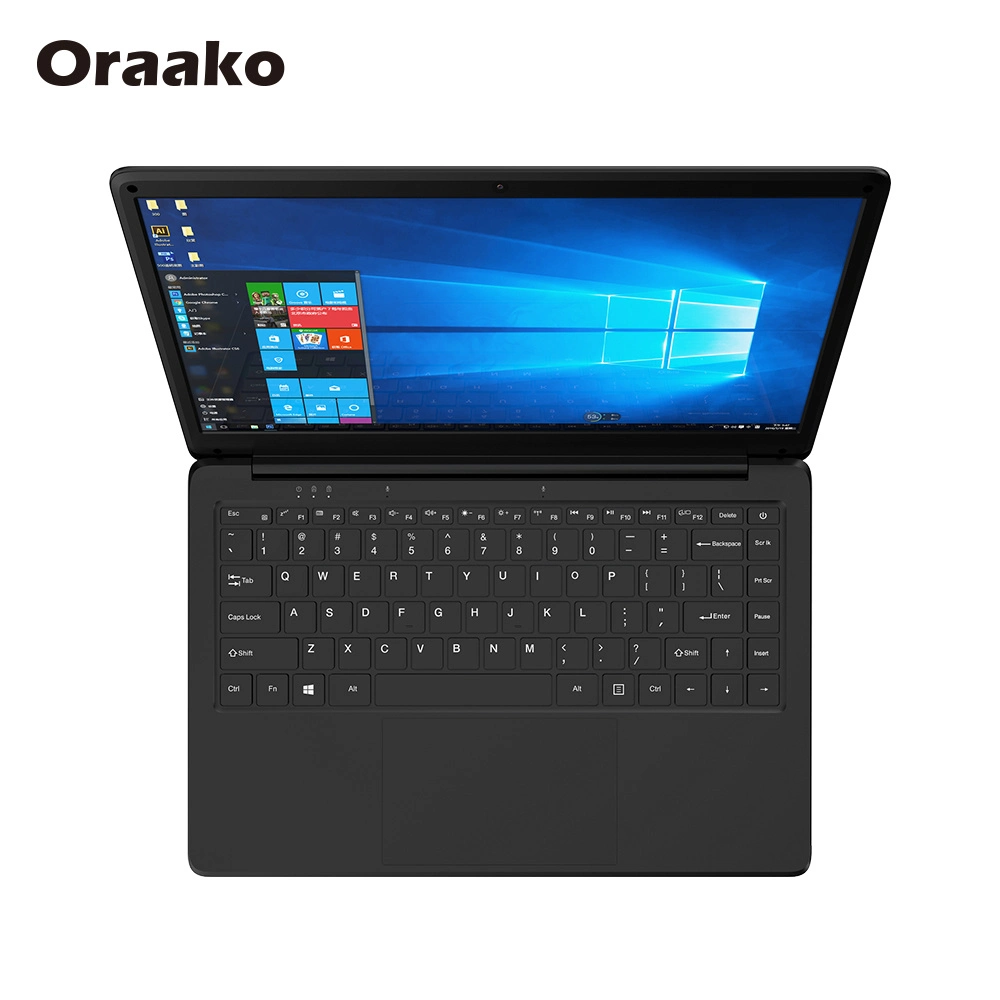 Popular Oraako Mini Laptop de 14,1 pulgadas 1920*1080 UHD ordenador portátil en casa de la escuela de la Oficina de portátiles de plástico nuevo Notebook