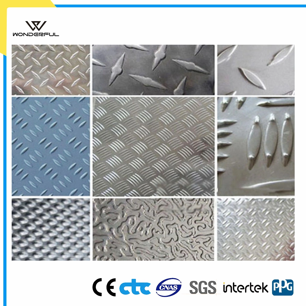 Anti-Slip Heat Insulation Anodized Stucco Embossed Peel Pattern Aluminum Checkered Chequered Sheet for Building Decoration