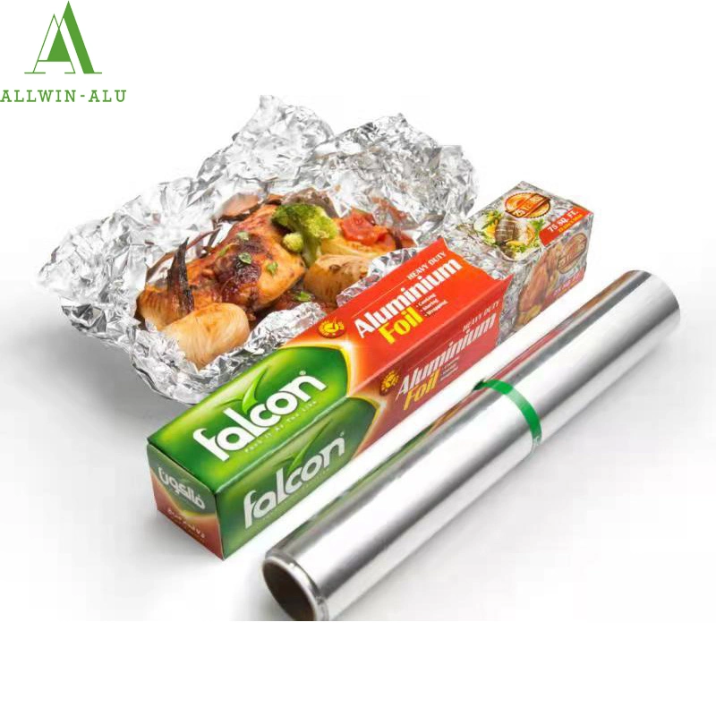 8011 Haushaltsfolie Rollen Lebensmittelverpackung OEM weich gedruckt 3-300mm Anpassbare Heavy Duty Aluminium Küche Folie Verpackung Metall Papier Catering Aluminiumfolie