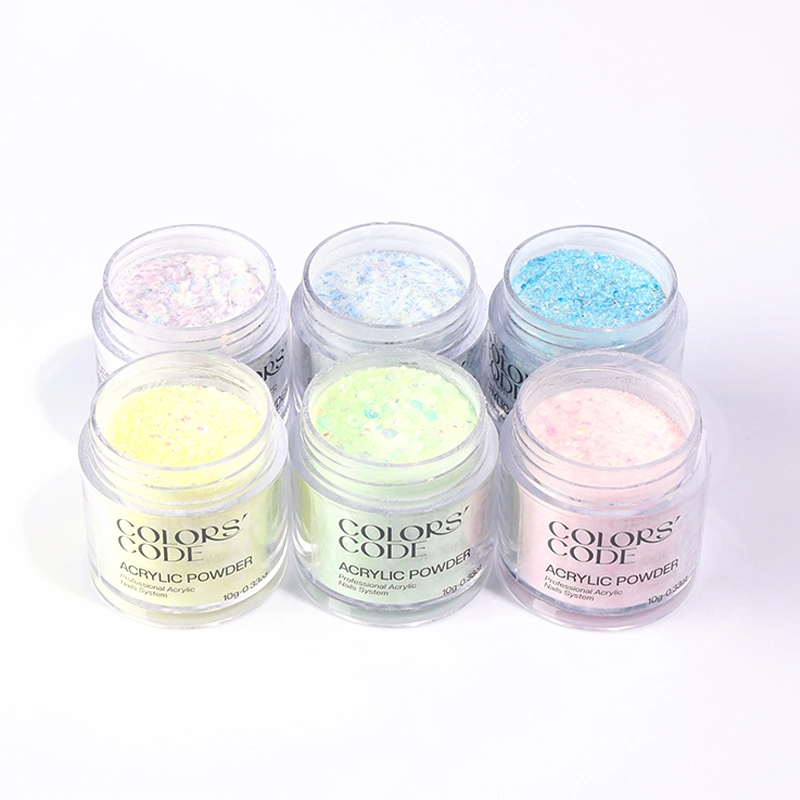 Glitter Acrylic Powder Wholesale Pink Yellow Star Clear Nail Acrylic Powder for Extension Carving Sticking Manicure