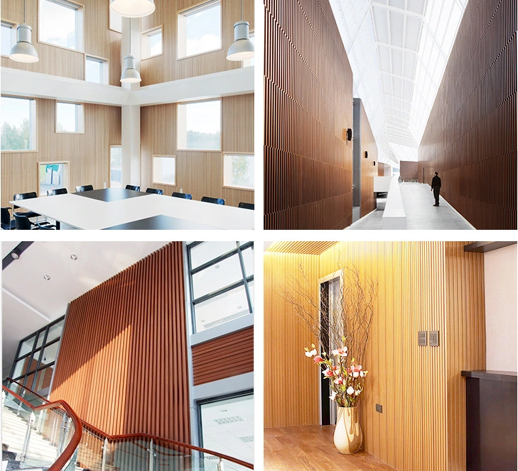 Wholesale/Supplier Interior Decorative Baboo Charcoal Wood Veneer WPC Slat Paneling Fluted Wall Cladding Integrated PVC Wooden Louver Panel