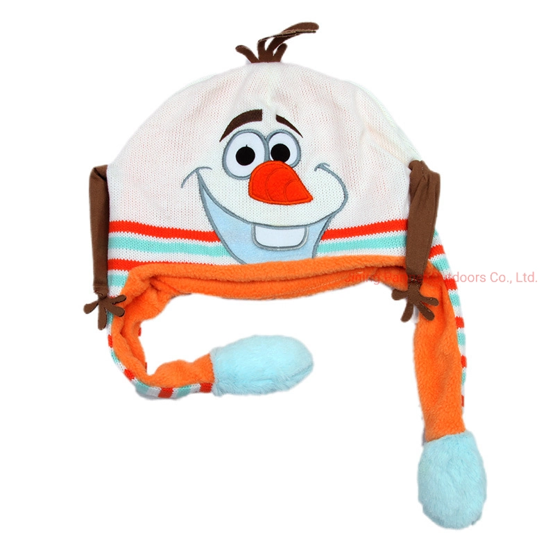 Winter Kids Beanies Cap Protection Ear Big Ball Baby Love Heart Hat Keep Warm Children Knitted Caps
