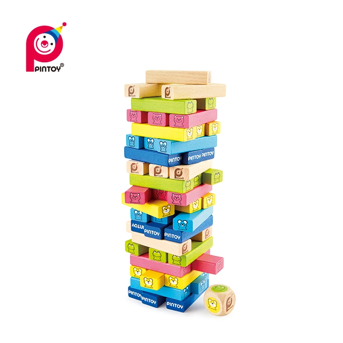 Pintoy Wooden Toy 4 Amigos derribar bloques