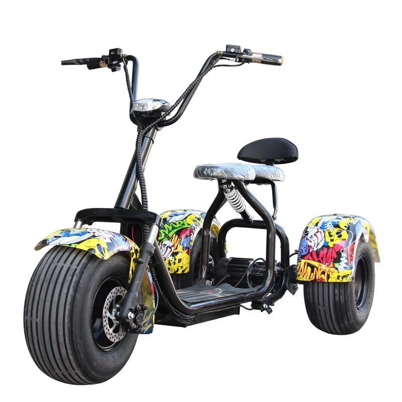 3 Roue roue large électrique 1000W grande puissance Citycoco scooter de vélo pour la vente pour les adultes Big scooter