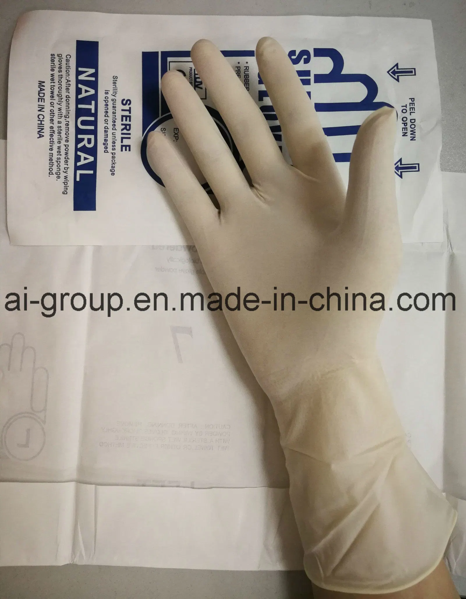 Disposable Natural Rubber Powder or Powder Free Surgical Gloves